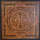 HAND-PAINTED SRI YANTRA THANGKA  PAINTING-  MEDITATION WALL HANGING, OIL VARNISH