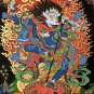 ORIGINAL HAND-PAINTED SIMHAMUKHI LION FACED YOGINI TIBETAN THANGKA PAINTING