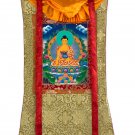 SHAKYAMUNI BUDHHA SIDDHARTHA ORIGINAL TIBETAN THANGKA PAINTING WITH SILK BROCADE