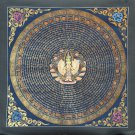HAND-PAINTED AVALOKITESHVARA OM MANI PADME HUM MANDALA TIBETAN THANGKA PAINTING