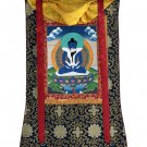 BUDDHA SHAKTI/ SAMANTABHADRA ORIGINAL TIBETAN THANGKA PAINTING  WITH SILK BORDER