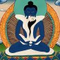 BUDDHA SHAKTI/ SAMANTABHADRA ORIGINAL TIBETAN THANGKA PAINTING WITH SILK BORDER