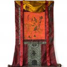 GODDESS DURGA HAND-PAINTED HINDU ART THANGKA OIL VARNISHED WITH SILK BROCADE