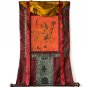 GODDESS DURGA HAND-PAINTED HINDU ART THANGKA OIL VARNISHED WITH SILK BROCADE