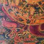 BUDDHA LIFE BHAVACHAKRA MANDALA OIL VARNISHED OLD TIBETAN THANGKA PAINTING
