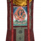 CHHINNAMASTA HAND-PAINTED NEWARI PAUBHA THANGKA GODDESS ART WITH SILK BROCADE