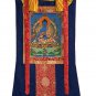 MEDICINE BUDDHA ORIGINAL MASTERPIECE TIBETAN THANGKA PAINTING WITH SILK BROCADE