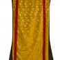 CITIPATI/ DANCING HAPPY SKELETON TIBETAN THANGKA PAINTING WITH SILK BROCADE
