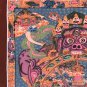 HAND-PAINTED WHEEL OF LIFE BHAVACHAKRA TIBETAN THANGKA SAMSARA MANDALA  PAINTING