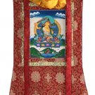 ORIGINAL HAND-PAINTED MANJUSHRI/ MANJUSHREE TIBETAN THANGKA PAINTING WITH SILK