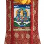 ORIGINAL HAND-PAINTED MANJUSHRI/ MANJUSHREE TIBETAN THANGKA PAINTING WITH SILK