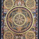 BUDDHA LIFE/ WHEEL OF LIFE  BHAVACAKRA MANDALA ORIGINAL TIBETAN THANGKA PAINTING
