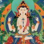 ORIGINAL HAND-PAINTED AVALOKITESHVARA CHENREZIG TIBETAN THANGKA/THANKA PAINTING