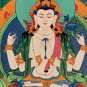 ORIGINAL HAND-PAINTED AVALOKITESHVARA CHENREZIG TIBETAN THANGKA/THANKA PAINTING