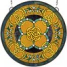 Golden Rings of Harmony Round Stained Glass Window LL16