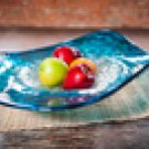 Arctic Blue Art Glass Platter P01