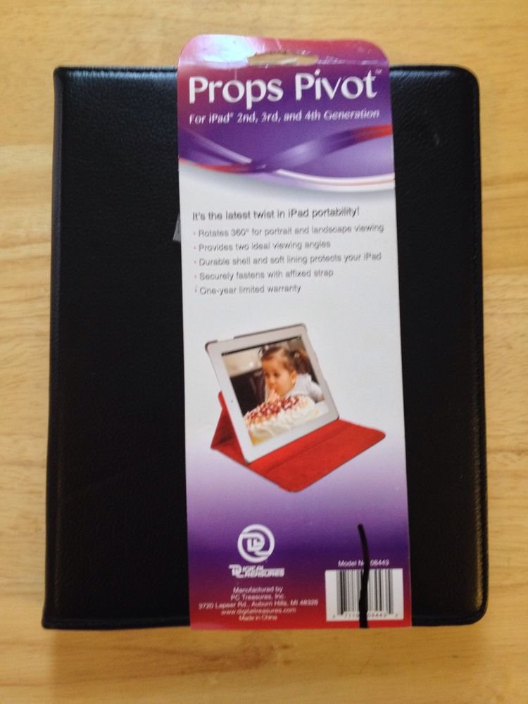 Props Pivot iPad Case Cover  iPad 2 3 4  Rotating Case 360 Degrees