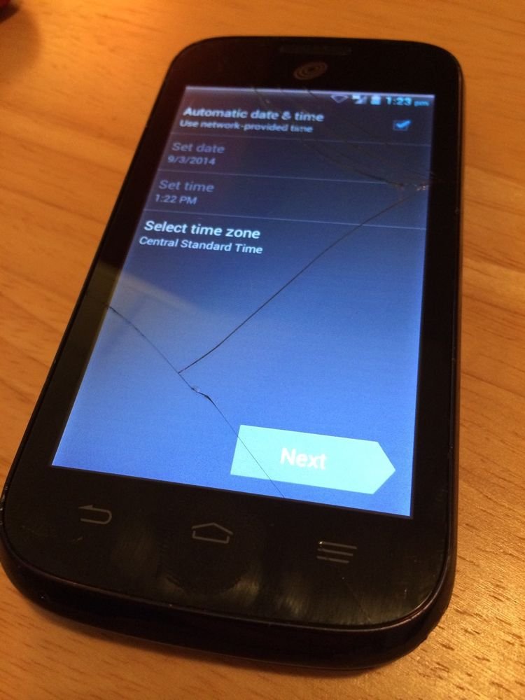 Straight Talk ZTE Savvy Z750C Black Android Smartphone w/ Cracked Digitizer