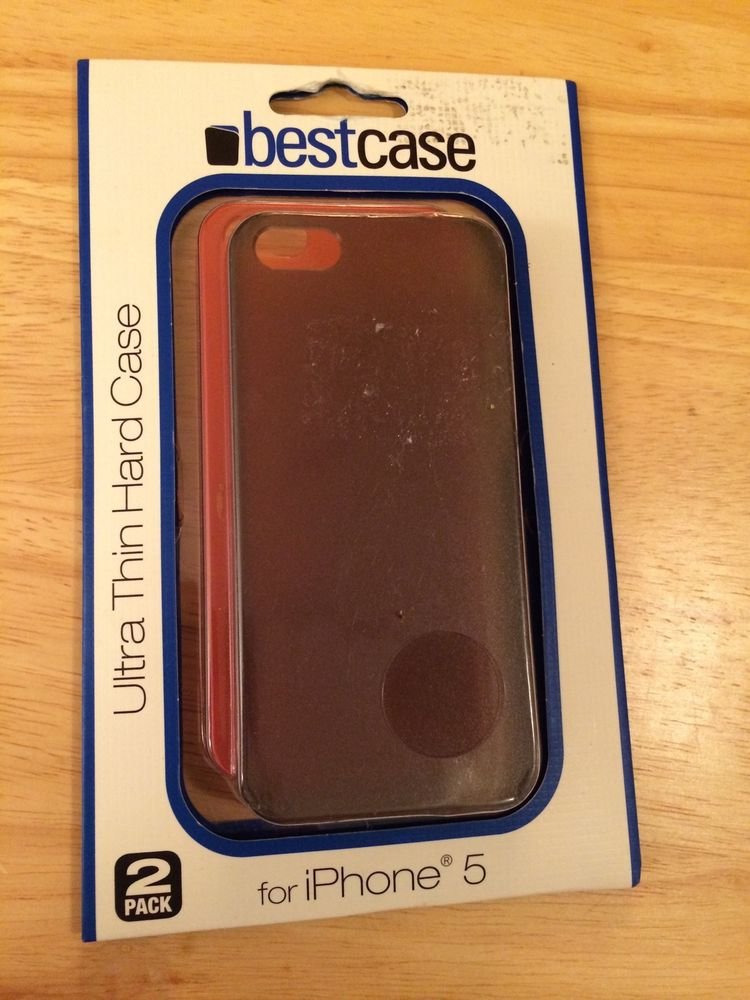 2 Pack Best Case Ultra Thin Hard Case For iPhone 5 & 5S  Smoke & Red