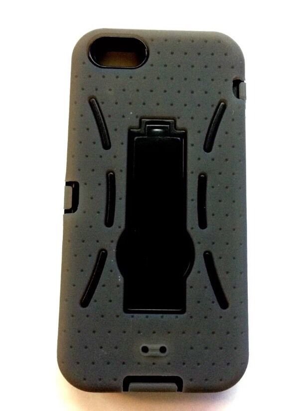 iPhone 5 Armour Case w/ Kickstand iPhone 5S Defender Case Grey / Black