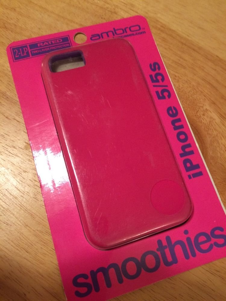 ambro iPhone 5 5S Dual Layer Case Pink Purple Smoothies 2 Layers