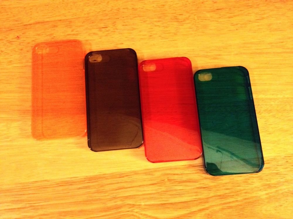 Lot Of iPhone 4 4s Hard Case Bright Colored Orange Red Blue Smoke