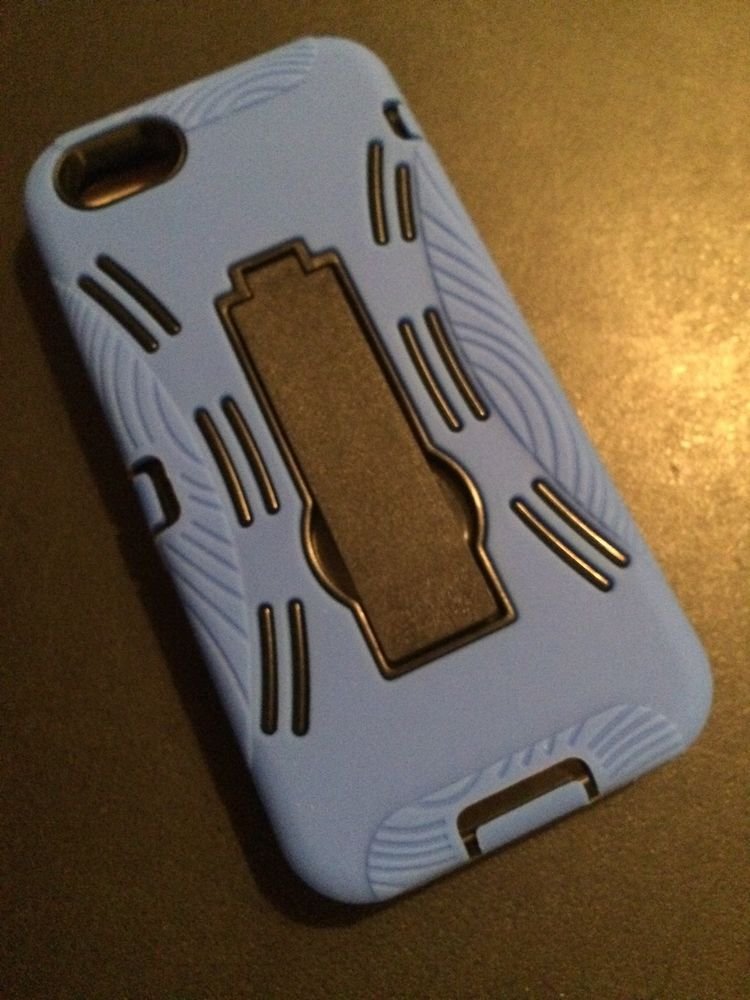 iPhone 5 Dual Layer Case w/ Kickstand iPhone 5S Blue w/ Black