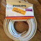 Phillips 50ft RG6 Coaxial Cable for Tv Satellite Cable White HDTV Coax A/V Cable