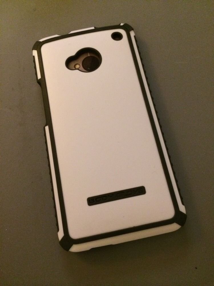 HTC One Body Glove Tactic Case   White w/ Grey  ATT, Sprint, T-Mobile