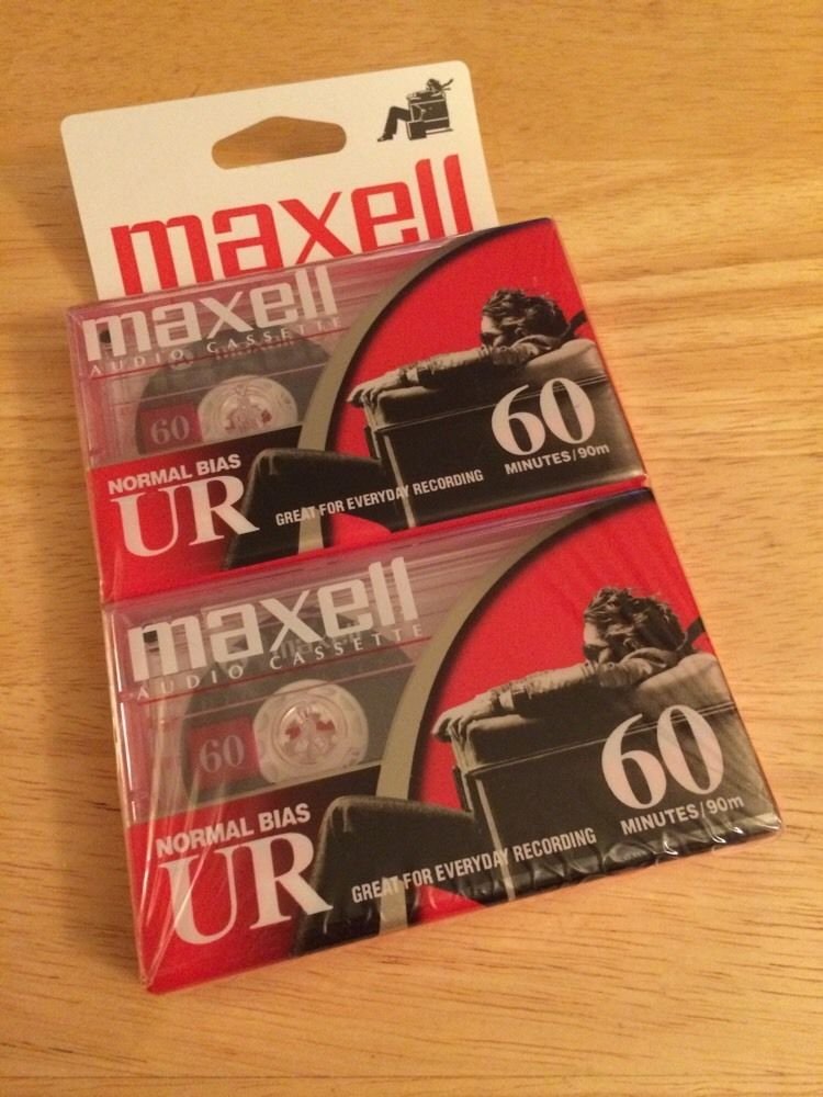 Maxell UR60 Audio Cassette Normal Bias - 2 Pack of 60min 120min Total