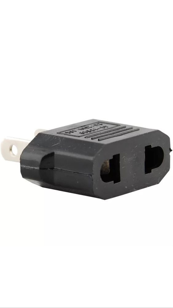 Lot of 2 - Euro Europe to US USA Power Jack Wall Plug Converter Adapter Adaptor