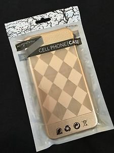 Gold Metallic Case for iPhone 6/6S Plus Ultra Thin Diamond Checker Pattern