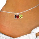 SWW841SAK - "I LOVE SOFT BALL" ANKLET