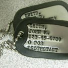 Vietnam War Style Debossed Military GI Dog Tags
