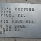 Custom Embossed  Metal I.D. DATA PLATE  Printed On Real Military Dog Tag Machine