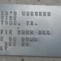 Custom Embossed  Metal I.D. DATA PLATE  Printed On Real Military Dog Tag Machine