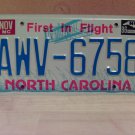 1986 North Carolina License Plate Tag NC YOM #AWV-6758 EX NCY4