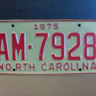 1975 North Carolina YOM License Plate Tag NC AM-7928 VG+ NCY5