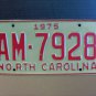 1975 North Carolina YOM License Plate Tag NC AM-7928 VG+ NCY5