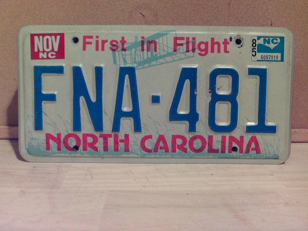 1985 North Carolina License Plate Tag NC #FNA-481 EX-N YOM NCY4