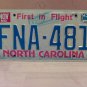 1985 North Carolina License Plate Tag NC #FNA-481 EX-N YOM NCY4