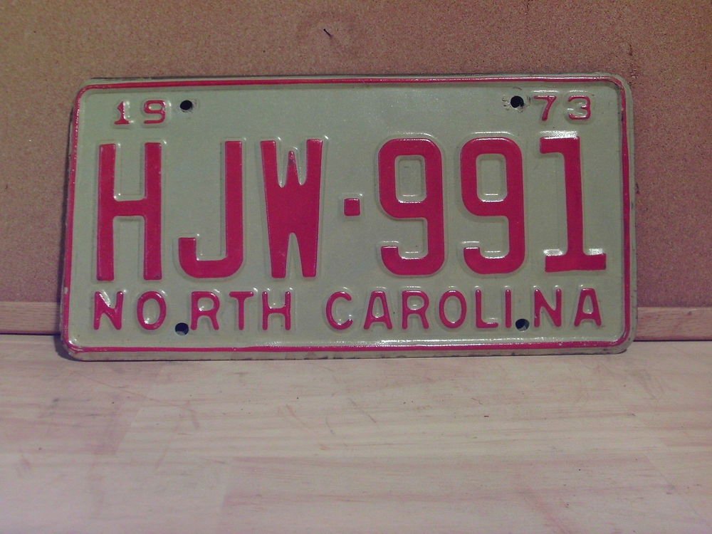 1973 North Carolina EX YOM License Plate Tag NC #HJW-991 NCY2