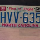 1986 North Carolina YOM Passenger License Plate NC #HVV-635 EX NC5