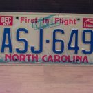 1987 North Carolina YOM Passenger License Plate NC #ASJ-649 VG NC5