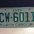 1974 North Carolina Mint YOM Truck License Plate NC CW-6011 NCY5
