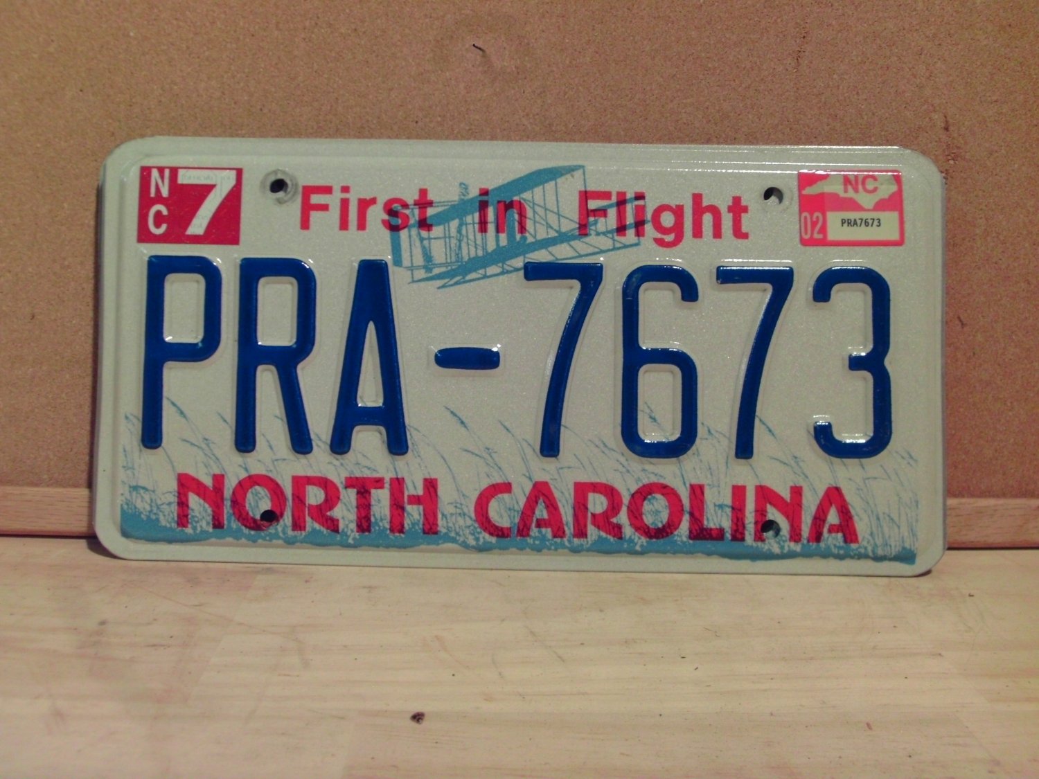 2002 North Carolina NC License Plate Tag #PRA-7673 EX-N