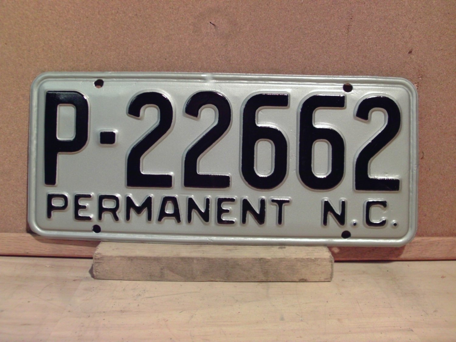 1950s North Carolina Permanent License Plate NC #P-22662