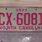 1977 North Carolina NC EX Truck YOM License Plate CX-6081 NCY5