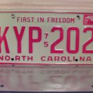1977 North Carolina NC Passenger YOM License Plate EX KYP-202 NCY3