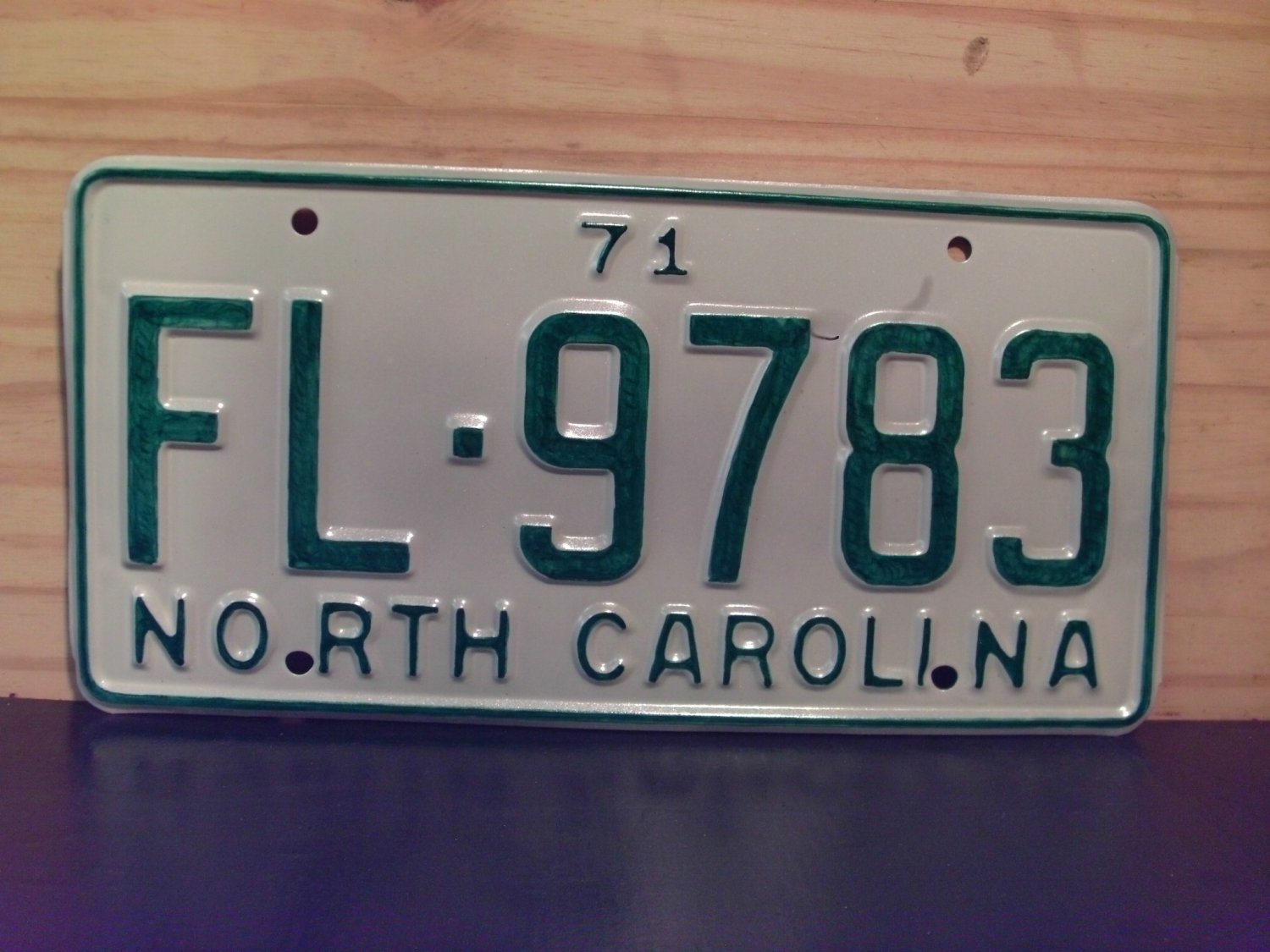 1971 North Carolina Rat Rod License Plate Tag NC #FL-9783 YOM RR1